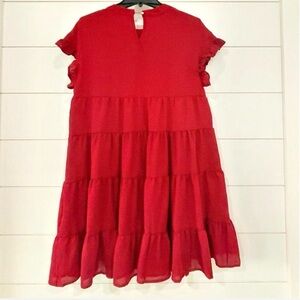 Joteisy Maroon Tiered Dress